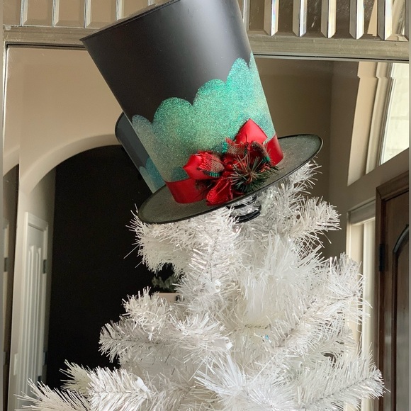 Christmas Tree Topper Snowman Top Hat - Picture 3 of 7